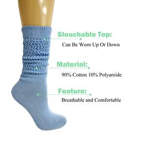 Chaussettes en coton pour femmes, longueur mi-mollet, épaisseur standard, tricotées, pour l'hiver, taille unique, convient aux pointures 5 à 10 - Product Image 5
