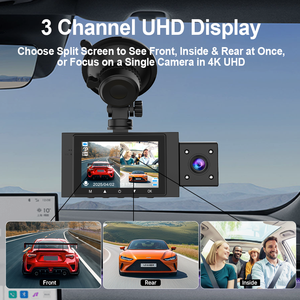 <span class=keywords><strong>Cam</strong></span>éra embarquée triple objectif OEM 1080P Full HD 3 canaux IPS 2 pouces avec enregistrement en boucle, moniteur de stationnement et vision nocturne pour taxi - Product Image 5