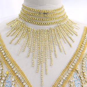 Abito Lungo da Sposa con Applicazioni in Rete e Strass sul Corpetto - Product Image 3