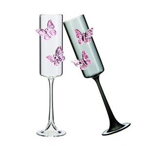 Borosilicato Heat Bonding High-Heel Glass High-Value Wine Cocktail Butterfly para Champagne Glass Drinkware - Product Image 5