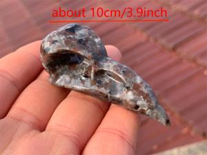 Hand Carved Crow Head <b>Skulls</b> Crystal <b>Skulls</b> Yooperlite <b>Skulls</b> Figurine Animal Theme Collectible Art Relief Carving <b>Decor</b> - Product Image 6