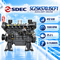Moteur diesel auxiliaire pour navire SDEC SC25K570.15CF1 412 kW 1500 tr/min, 25,2 L, 6 cylindres, générateur marin, équipement d'alimentation électrique pour bateau