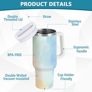 Tasse isolée en acier inoxydable à double paroi avec fond antidérapant et couvercle 2 en 1, gobelet de voyage aventure de 40oz avec LOGO personnalisé - Product Image 3