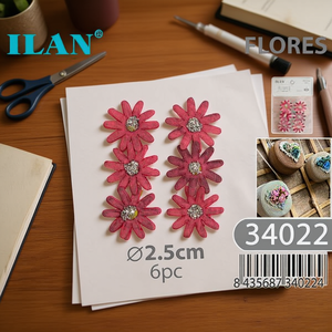 Decorazioni artigianali Ilan Flores da 2,5 cm, 6 pezzi, per scrapbooking e progetti fai da te - Product Image 2
