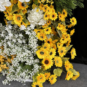 Arco de Flores Artificiales de Seda Amarillo y Blanco, Estilo Moderno, para Decoración de Bodas, Eventos de Regreso a Clases - Product Image 3