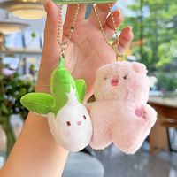 Porte-clés magnétique en peluche animaux, pendentif assorti pour couple et meilleur ami, breloque de sac, petit cadeau mignon, vente en gros 14+