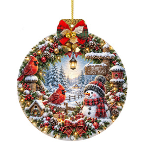 Ornement mural en acrylique style bonhomme de neige pour fenêtre, décoration colorée et chaleureuse pour la maison et le jardin, cadeau de Noël - Product Image 1