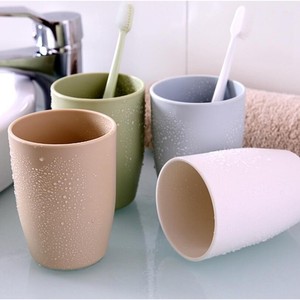 Juego de vasos para cepillos de dientes de color sólido, vaso redondo antideslizante para enjuague bucal, para uso en el baño - Product Image 1