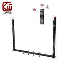 Kewig Motorrad Doppel-Flaggenmast aus Aluminiumlegierung Sportkamera-Selfie-Stange Solider Notfall-Lichtmast Multifunktionaler Flaggenmast