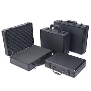 Zwart Hard Aluminium Flightcase Duurzaam Aluminium Draagtas Aluminium Aktetas Hard Case Met Aangepaste Grootte En Schuim