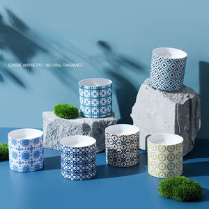 AIKUN Bougie parfumée à la cire de soja et à l'aromathérapie, au design de bohême bleu moderne, pour la décoration de la maison - Product Image 5