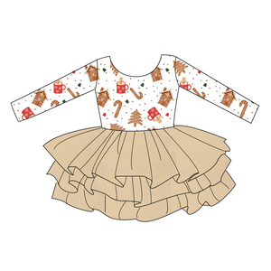 Hot Bán Trẻ Em Cô Gái Dài Tay Áo Tutu Ăn Mặc Tùy Chỉnh In Mềm Vải Với Lưới Dễ Thương Ăn Mặc - Product Image 2