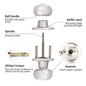 High Security Stainless Steel <strong>Door</strong> <strong>Knob</strong> Lock Interior Room Main <strong>Door</strong> Cylindrical <strong>Door</strong> <strong>Knob</strong> Lock - Product Image 3