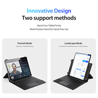 Étui universel pour tablette 9-11 pouces, clavier sans fil pliable à ciseaux pleine taille, housse en cuir PU avec pavé tactile, nouveau produit