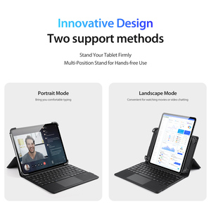 Phổ 9-11 inch trường hợp máy tính bảng với có thể gập lại trở lại Bàn phím đơn giản kinh doanh PU da Bìa Sản phẩm mới - Product Image 3