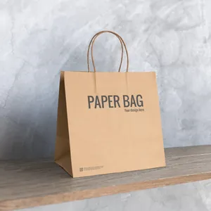 Wholesale Handiness Low MOQ Quantity Is With Preferential Treatment Kraft Paper Shopping Bag