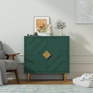 Buffet moderne Combohome en MDF vert, commode à <span class=keywords><strong>2</strong></span> <span class=keywords><strong>portes</strong></span>, rangement pour la cuisine et le salon, armoire pour la chambre à coucher et la cuisine - Product Image 3