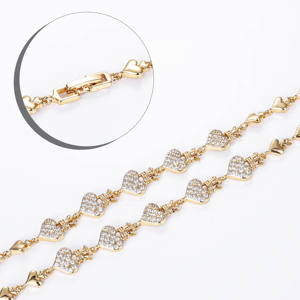 Perhiasan grosir pulsera de corazon a presion wanita 18k sampanye emas disepuh trendi zirconia mahkota bentuk Hati Gelang - Product Image 3