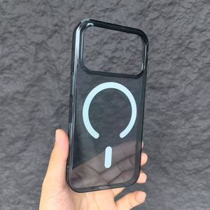 Étui de téléphone magnétique transparent de luxe à chargement sans fil pour iPhone 17 Air 16 15 14 13 12 11 Plus Pro Max, coque arrière <span class=keywords><strong>rigide</strong></span> en PC - Product Image 4