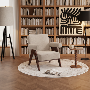 Poltrona Tiragraffi per Gatti <span class=keywords><strong>in</strong></span> <span class=keywords><strong>Legno</strong></span> Stile Wabi-Sabi Nordico con Rivestimento Rimovibile e Lavabile per <span class=keywords><strong>Soggiorno</strong></span> - Product Image 1