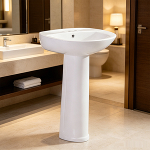 <span class=keywords><strong>Lavabo</strong></span> de Cerámica con Pedestal Clásico de 400x570x850mm, <span class=keywords><strong>Lavabo</strong></span> Duradero de Tamaño Estándar, Suministro de Fábrica - Product Image 3