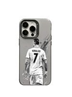 Coque de téléphone Football Numéro 7 Star Sportive, Housse antichoc mate argentée pour iPhone 17/16/15/14/13/12 Pro Max