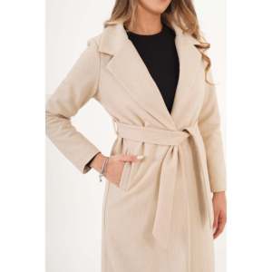 Manteau Cachet en laine mélangée avec ceinture et doublure pour femme Lustrin - Veste d'hiver longue et élégante pour femmes - Product Image 5