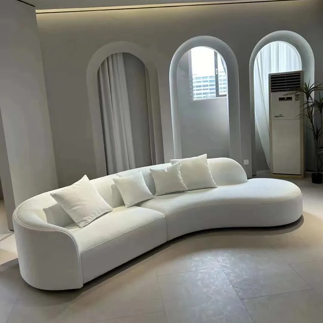 Ensemble de canapés, meubles design italien, canapés modulaires de forme moderne en velours gris, ensemble canapé de salon de style anordique