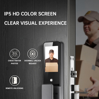 Serrure de porte intelligente à reconnaissance faciale et empreinte digitale avec prise en charge de carte mémoire pour portes en acier/bois, serrure biométrique Wi-Fi Tuya