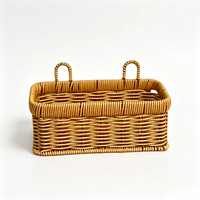 Panier suspendu rectangulaire tissé à la main, imitation rotin, pour rangement mural cuisine et salle de bain – Direct Usine
