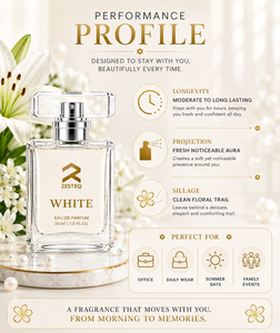 น้ำหอม Zesteq White Luxury Floral สำหรับผู้หญิง ขนาด 30 มล. โอ เดอ ปาร์ฟูม กลิ่นหอมสดชื่นจากดอกมะลิ ลิลลี่ และทูเบอโรส เหมาะสำหรับใช้ในชีวิตประจำวันและวันหยุดสุดสัปดาห์ - Product Image 3
