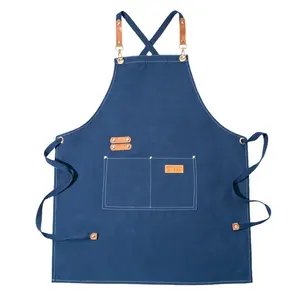 Canvas Keuken Schorten Barista Schort Vrouw Mannen Chef Werk Schort Voor Grill Restaurant Bar Winkel Cafes Schoonheid Nagels Studios Uniform