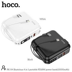 2022 Hoco OEM PK-04 ilustre construido en 2 Cable 18W de carga rápida <span class=keywords><strong>4</strong></span> en 1 portátiles de Banco de la energía - Product Image 2