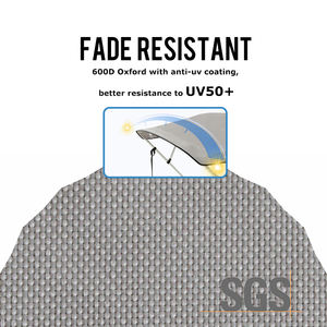 HOMFUL 8'x91-96 "x 54" Tissu 600D 4 Bow Bimini Top Aluminium Tube Rond Auvent de Bateau pour Bateaux - Product Image 2