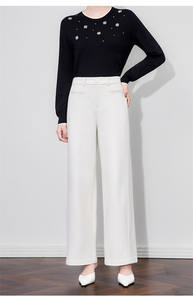 <span class=keywords><strong>Pantaloni</strong></span> lunghi in cotone a vita alta 2025 alla moda <span class=keywords><strong>pantaloni</strong></span> cachi Chic Casual Casual da <span class=keywords><strong>donna</strong></span> <span class=keywords><strong>pantaloni</strong></span> a gamba dritta - Product Image 3