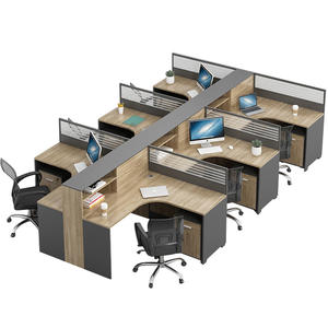 EKL Mobilier de bureau moderne Durable 2 4 6 8 places Bureau de poste de travail pour espace ouvert Assemblage facile - Product Image 1