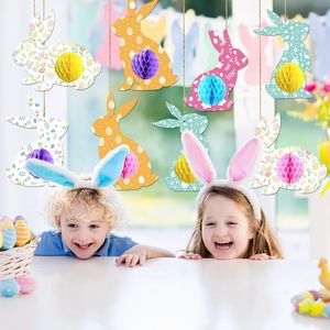 Adornos Colgantes de Panal de Abeja con Conejo de Doble Cara para Pascua, Decoración de Escenas, Accesorios Colgantes, Artículos para Fiestas - Product Image 3