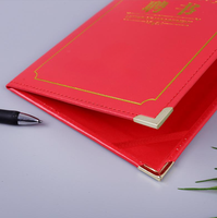 Titulaires de certificats en cuir PU A4 de haute qualité couverture en cuir dossiers de fichiers diplôme certificat d'obtention du diplôme