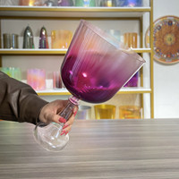 Bol chantant en cristal de quartz HF pour bain sonore thérapeutique, calice en cristal d'améthyste pour yoga et méditation