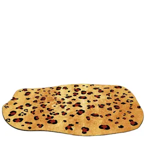 Forme irrégulière léopard zèbre tigre imprimé Animal chambre chevet tapis rond salon tapis de sol