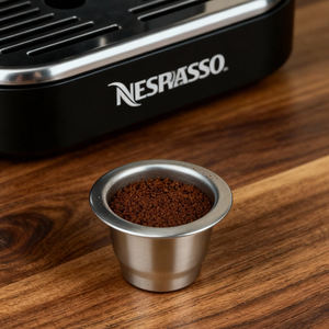 <span class=keywords><strong>Capsule</strong></span> de <span class=keywords><strong>café</strong></span> réutilisable en acier inoxydable DIY, tasse filtrante à remplir manuellement - Product Image 4