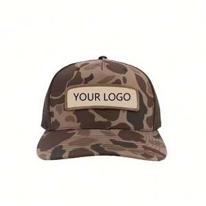 Casquettes Trucker 5 Panneaux en Maille Souple Camouflage Tendance avec Patchs en Cuir PU Diamant Personnalisés et Visière Courbée – Casquette Trucker A-Frame - Product Image 2