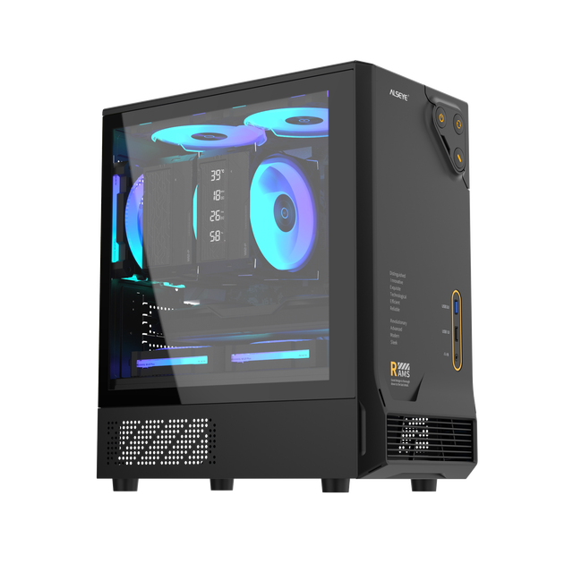 AUSAI Side-Window 240 Sea-View M-ATX Water-Cooling Black Gaming Computer Case