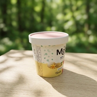 Récipient d'emballage jetable de crème glacée de 5oz avec logo imprimé personnalisé tasse de crème glacée avec cuillère à couvercle