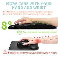 Tapis de souris ergonomique couleur personnalisée en usine avec support de repose-poignet tapis de souris antidérapant en mousse à mémoire de forme pour ordinateur de bureau