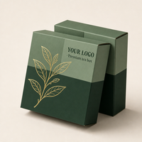 Boîte en carton blanc estampé à chaud, haute, à blocs de couleur, élégante, pour marque privée, coffret cadeau pour feuilles de thé et herbes