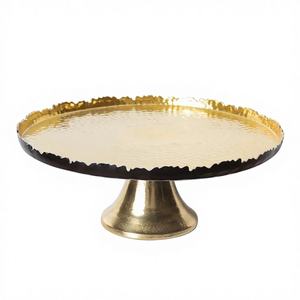 White Pearl Handmade Metal Cake <b>Plate</b> Designer Wedding <b>Stand</b> Pedestal Style <b>Display</b> Tray Zahid Exports Cake Tool - Product Image 1