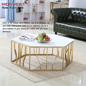 En Acier inoxydable Cadre Doré Moderne conceptions de table basse de marbre unique salon table basse - Product Image 4