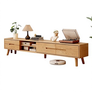 Meuble TV <span class=keywords><strong>JYN</strong></span>, meuble de rangement moderne et minimaliste en chêne, meuble mural pour TV, meuble de sol en bois de petite taille pour salon - Product Image 1