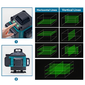 Livella <span class=keywords><strong>Laser</strong></span> Verde 4D <span class=keywords><strong>a</strong></span> 16 Linee, Autolivellante 360° con 2 Batterie, Alta Precisione, Livella Rotante <span class=keywords><strong>a</strong></span> Croce per Esterni - Product Image 4